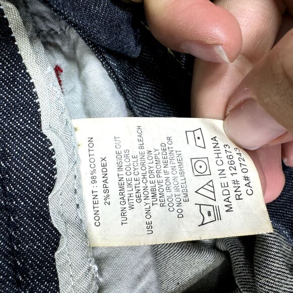 Echo Red Denim Jeans Women's 13/14 Blue Dark Wash Cargo Pockets Embroidered - Picture 10 of 11